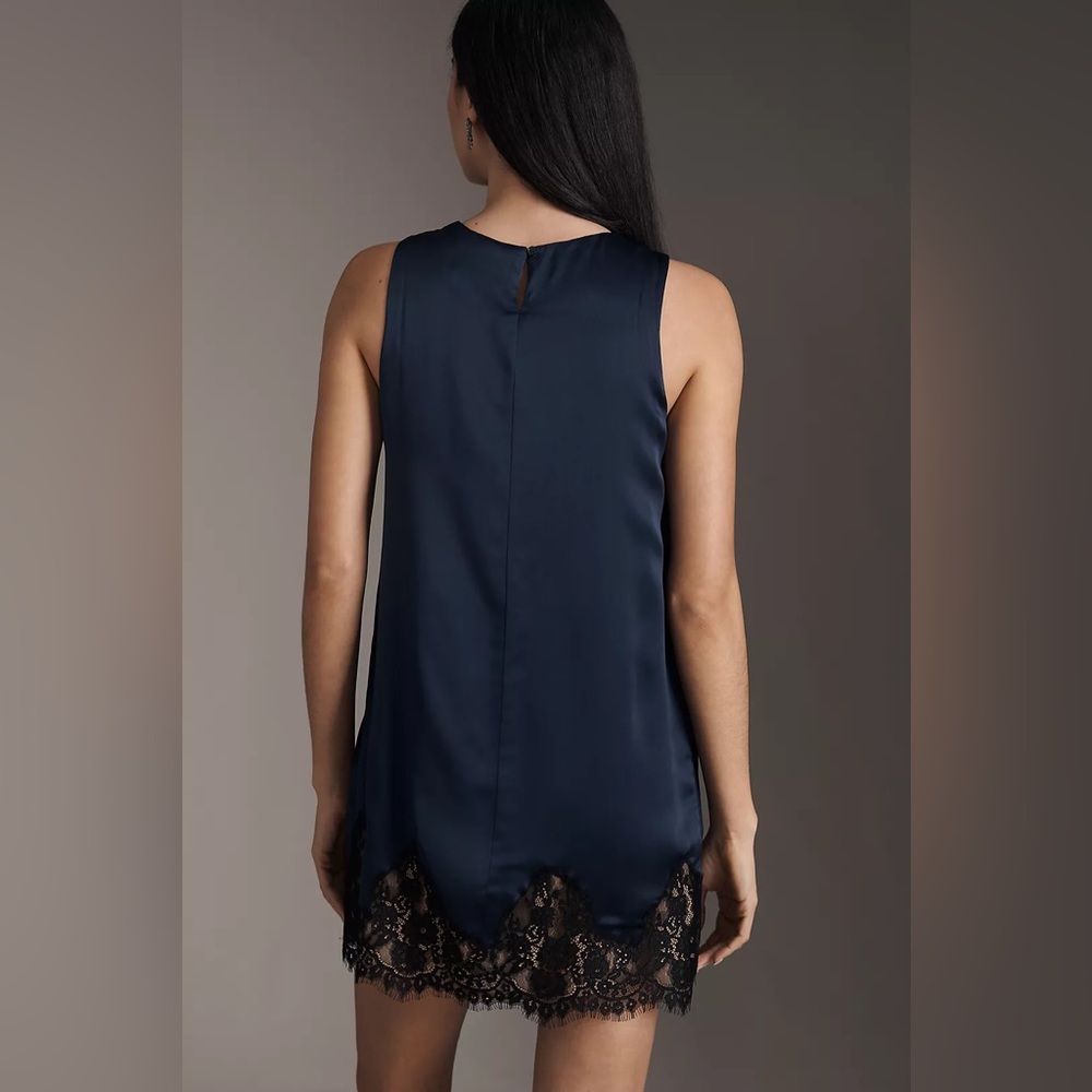 Reformation Jessalyn Sleeveless Silk Mini Dress in Navy - Picture 3 of 8